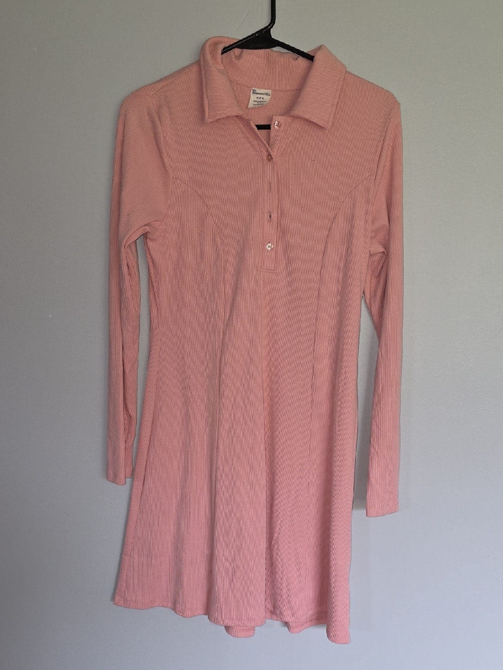 25 - No Boundaries Dusty Rose Ribbed Long Sleeve Polo Dress